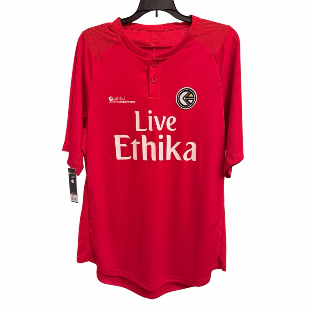 NWT Ethika Live Ethika 2 Button Soccer Jersey Red Size L
